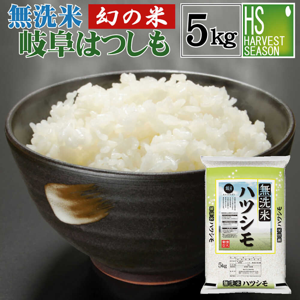 【ふるさと納税】【美濃の希少種】 無洗米 はつしも 5kg 岐阜県産 令和6年産 瑞浪市 / ハナノキ[AZBS004]