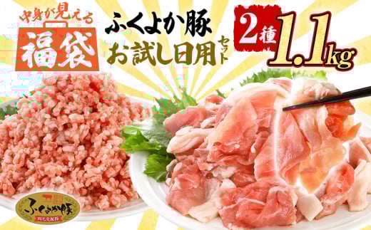 福袋 豚肉 ふくよか豚 精肉詰め合わせセット  豚肉 切り落とし ミンチ 【C】ふくよか豚 お試し日用セット 小分け ブタ肉 ぶた肉 冷凍 福岡県 福岡 九州 グルメ お取り寄せ