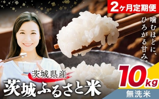 米 茨城 ふるさと米 無洗米 10kg 5kg×2袋 2回お届け 定期便《お申し込み月の翌々月から出荷開始》茨城県 結城市 米 国産 お米 おこめ お弁当 おにぎり【茨城県共通返礼品】