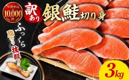 【2週間配送】 訳あり 鮭 銀鮭 切り身 3kg 冷凍 切身 サケ シャケ 塩銀鮭 カマ サーモン サイズ 不揃い 規格外 魚 魚介類 シーフード 家庭用 冷凍鮭 おかず お惣菜 弁当 ふるさと人気 徳島 小松島 【北海道･沖縄･東北･離島への配送不可】