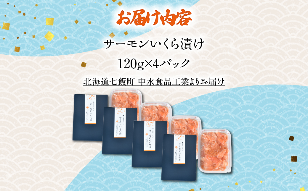 サーモンいくら漬け120g×4パック NAAF036