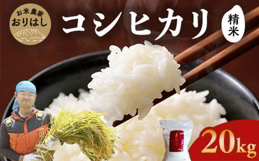 
            【先行予約】お米 コシヒカリ 精米 20kg ◆｜おにぎり 竹原市 小梨町 お米農家 おりはし　【 広島県産 白米 名水 甘み おむすび ご飯 】※2025年9月頃より順次発送予定
          