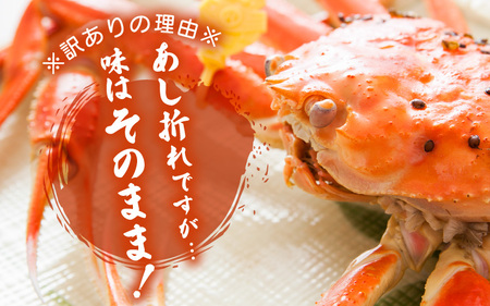 【訳あり】足折れ 越前がに 中サイズ × 2杯（1杯500～600g）地元で喜ばれるゆで加減・塩加減で越前の港から直送！【雄 ズワイガニ ずわいがに 姿 ボイル 冷蔵 福井県】【2月発送分】[e23-