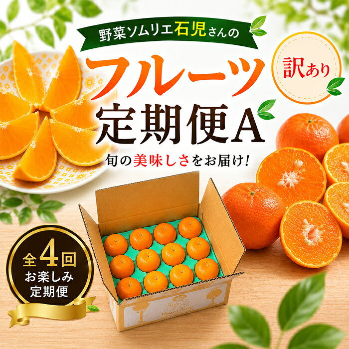 【ふるさと納税】 野菜ソムリエ石児さんの訳ありフルーツ定期便A（1月・2月・3月・4月）／ ミカン 柑橘類 定期便 訳あり 先行予約 せとか アンコール 1月 2月 3月 4月 フルーツ ＜103-801＞