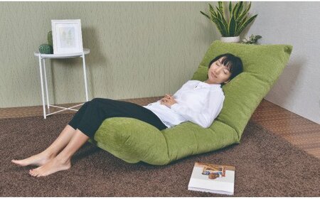 ロングシートの足上げ座椅子・リヨン（ライトブルー）[5839-9429]
