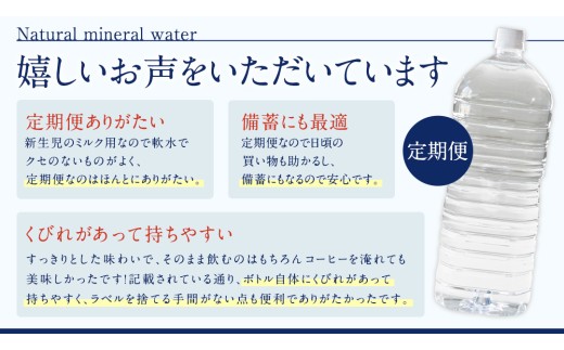 【 6か月 定期便 】 嬬恋 の 天然水 ラベルレス ボトル 2L × 10本 入 × 2箱 × 6回 水 ミネラルウォーター 2000ml 6回定期便 120本 飲料水 通販 定期 備蓄 ローリング