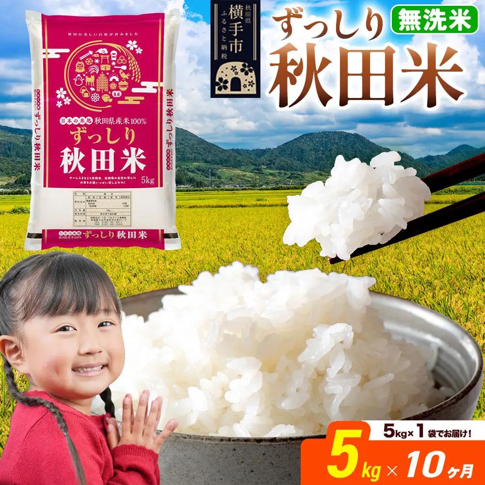 米《定期便10ヶ月》秋田県 横手市産 ブレンド米 令和7年産【無洗米】5kg（5kg×1袋）