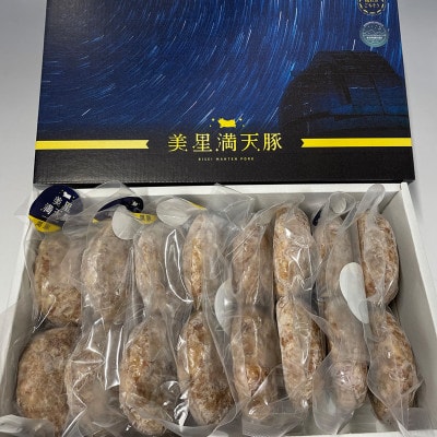 黒豚手捏ね粗挽きハンバーグ16個(生ハンバーグ)【美星満天豚使用】【配送不可地域：離島】【1499738】