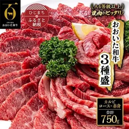 おおいた和牛3種盛750g（カルビ・ロース・赤身）