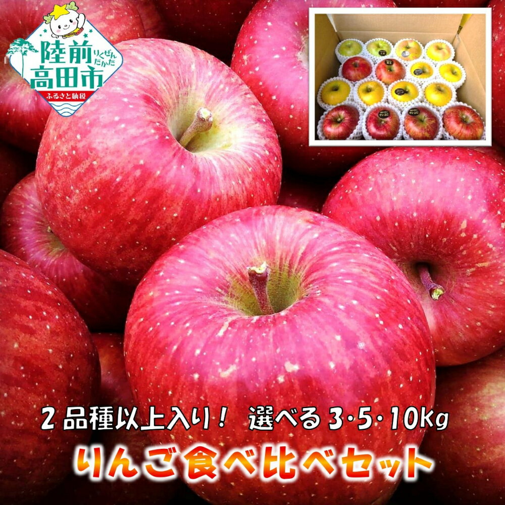 【ふるさと納税】100箱限定！ 10月から発送 旬のりんご 品種おまかせ 2品種以上 内容量が選べる 3kg 5kg 10kg [ りんご 米崎りんご リンゴ 林檎 旬 果物 フルーツ 期間限定 数量限定 人気 おすすめ お取り寄せ 甘い もぎたて 家庭用 訳あり ジャム アップルパイ 陸前高田 ]