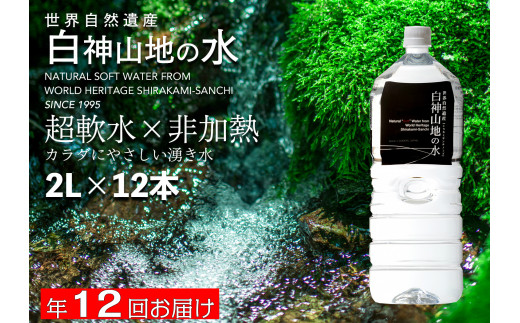 白神山地の水2L×12本 12回お届け