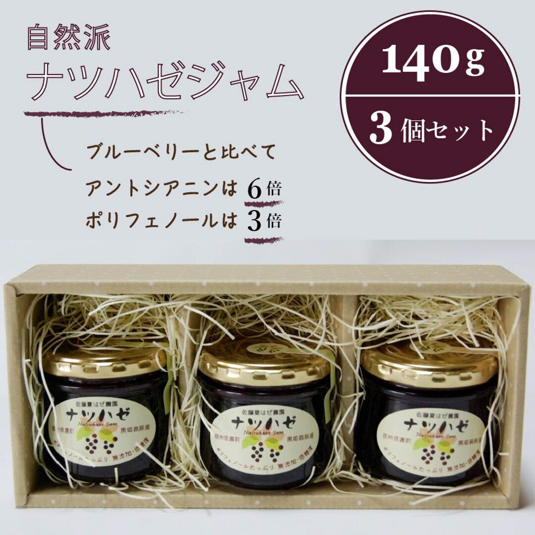 【ふるさと納税】ぶんぶく亭「ナツハゼジャム 3本セット」 140g×3瓶｜ 無農薬栽培された"和製ブルーベリー"を丁寧に仕込んだジャムです【長野県信濃町】