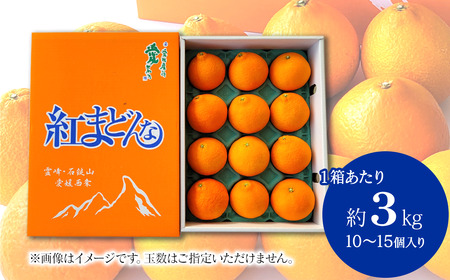【先行予約】 愛媛オリジナル品種 「紅まどんな」（秀品約３kg） 2024年11月下旬～12月下旬発送 【オンライン決済限定】 JA東予園芸　紅まどんな 柑橘 まどんな 愛果28号 愛媛果試第28号