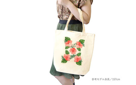 フラダンス柄スポーツタオルとトートバッグセット 日本製 オリジナル刺繍＆プリント