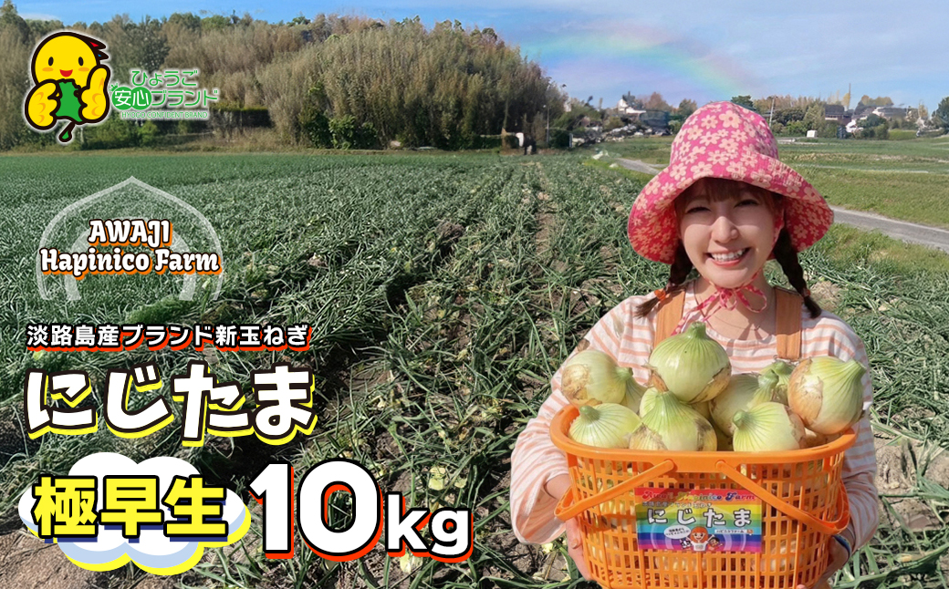 まるでフルーツ？！淡路島産ブランド新玉ねぎ 極早生 「にじたま」10kgダンボール入り【発送時期2025年2月中旬～4月頃】