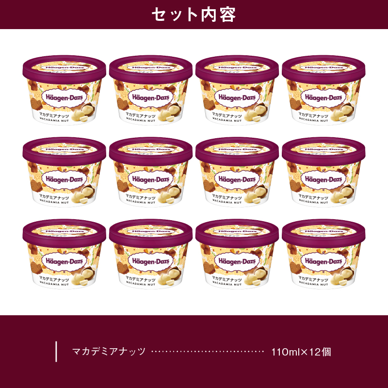 ハーゲンダッツ『ミニカップ12個セット(マカデミアナッツ味)』アイスクリーム アイス スイーツ デザート_H0016-118