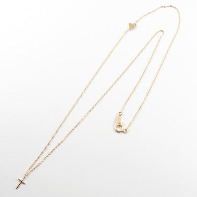 ふるさと納税 山梨県 【山梨県】【ジュエリー】K10 クロスとハート チェーンネックレス |  | 02