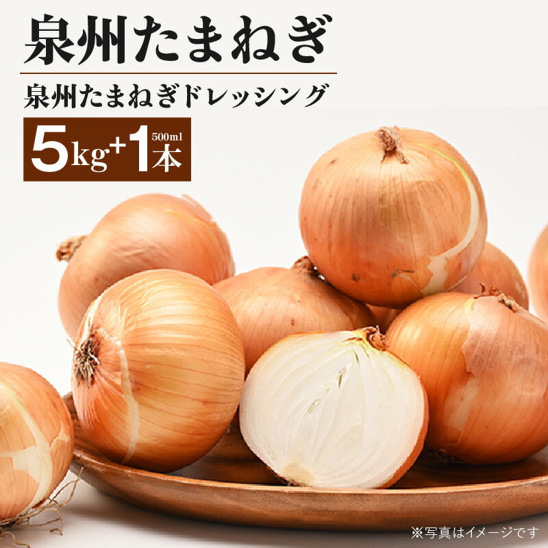 【ふるさと納税】 受付終了間近 7/15まで 泉州たまねぎ 5kg たまねぎドレッシング 1本 500ml 玉ねぎ 国産 野菜 新たまねぎ 肉厚 M級以上 ドレッシング オニオン カレー シチュー バーベキュー BBQ 射手矢農園 食品 お取り寄せ 期間限定 大阪府 泉佐野市 送料無料