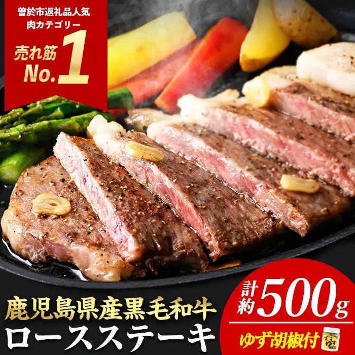 ロース ステーキ 2枚セット＜2枚・計約500g＞ 牛肉 4等級以上 鹿児島県産 黒毛和牛【ナンチク】B1-01-v06