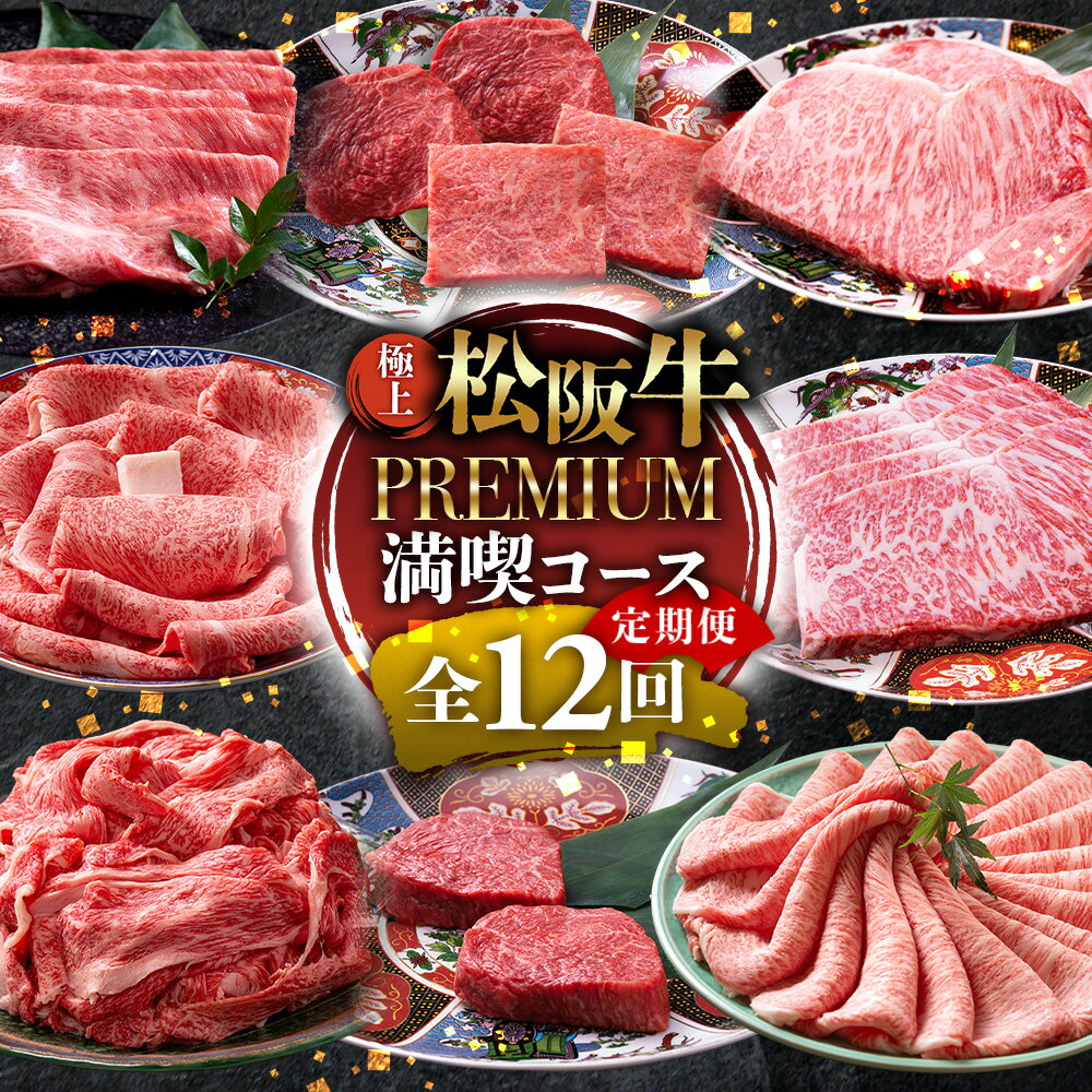 【ふるさと納税】（冷凍）極上松阪牛 プレミアム満喫コース【定期便12ヵ月】全12回（ヒレ・シャトーブリアン・サーロイン・赤身・霜降り・すき焼き・しゃぶしゃぶ・ハンバーグ・松阪牛 松坂牛 高級肉 霜降り肉 ブランド牛 国産牛 贈り物 ギフト ）　UOD-35