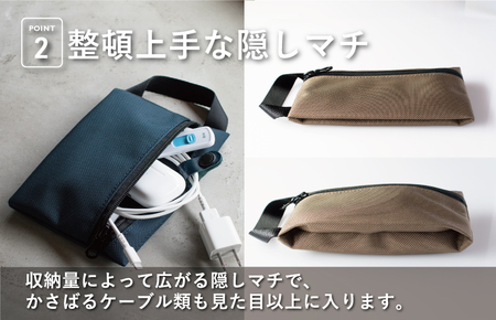 【スピード発送】ハンドルポーチ ブラック 撥水生地