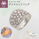 【ふるさと納税】 リング 指輪 ジュエリー レディース アクセサリー 天然 ダイヤモンド 大粒 55石 3.0ct プラチナ おしゃれ エレガント ギフト プレゼント ジュエリーケース付 鑑別書付 保証書付 k168-112