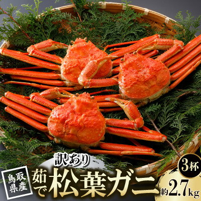 【ふるさと納税】【先行予約】鳥取県産 訳あり 茹 松葉がに 900g×3杯(中村商店)2026年1月末より順次発送【配送不可地域：離島・北海道・沖縄県・東北・信越、北陸】【1692934】