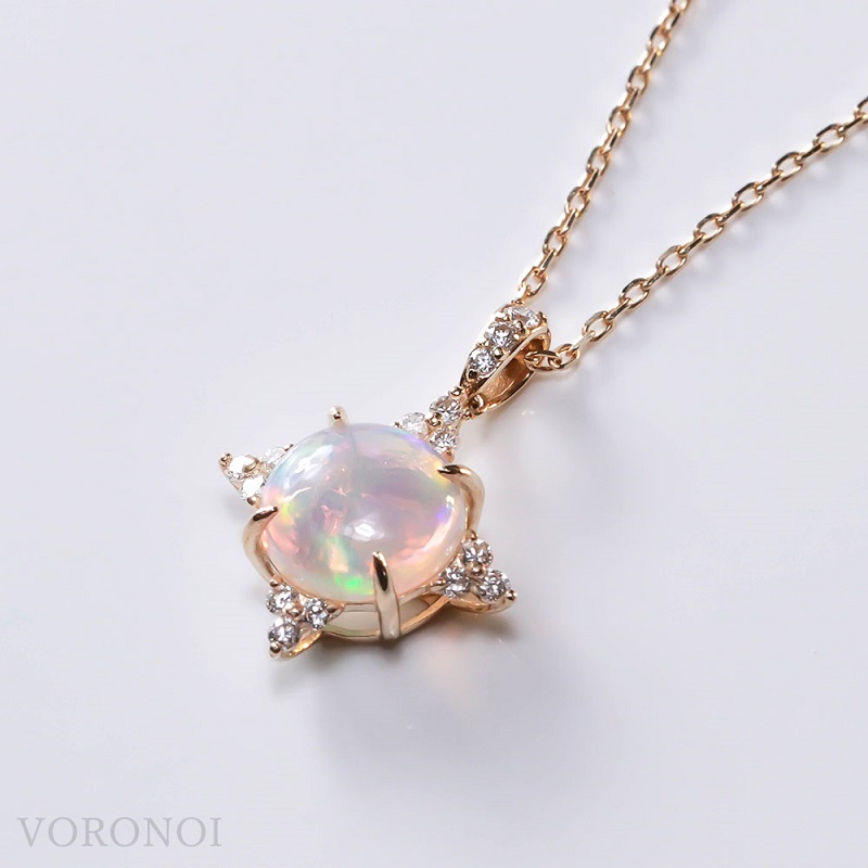 K18YG オパール カボションカット ダイヤモンドネックレス MINAMOセッティング VO0068PK18