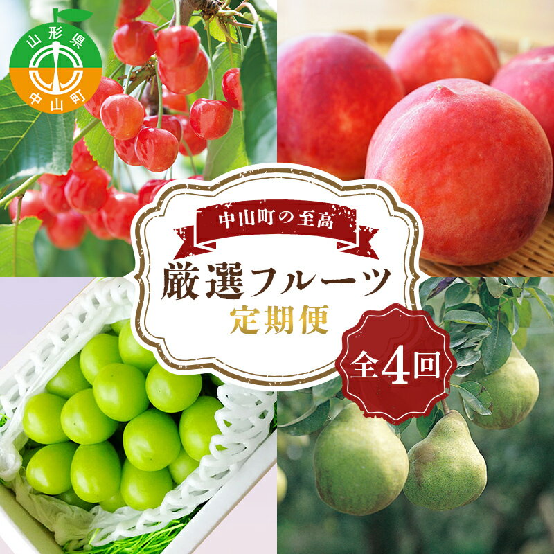 【ふるさと納税】 《2026年6月発送開始》中山町の至高！中山町厳選フルーツ定期便 全4回 佐藤錦 白桃 シャインマスカット ラフランス さくらんぼ サクランボ 葡萄 ぶどう ブドウ 桃 もも モモ 梨 洋梨 洋ナシ ラフランス 山形県産 フルーツ 果物 くだもの 連続 F4A-0374