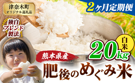 【2ヶ月定期便】白米 熊本県産 ブレンド米 肥後のめぐみ米 20kg 熊本県産 ふるさと納税 精米 米 こめ ふるさとのうぜい コメ お米 おこめ《お申込み翌月から出荷》