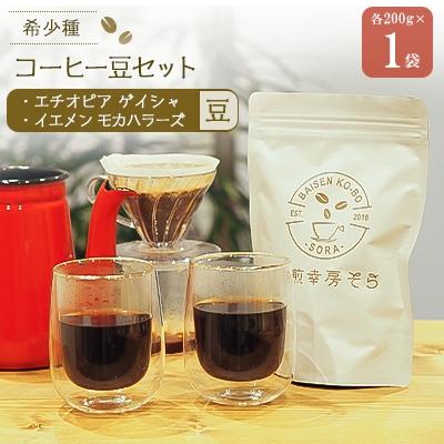 ふるさと納税 大垣市 【2025年9月下旬発送】焙煎当日に発送!エチオピアゲイシャ&イエメンモカハラズ各200g豆 | 