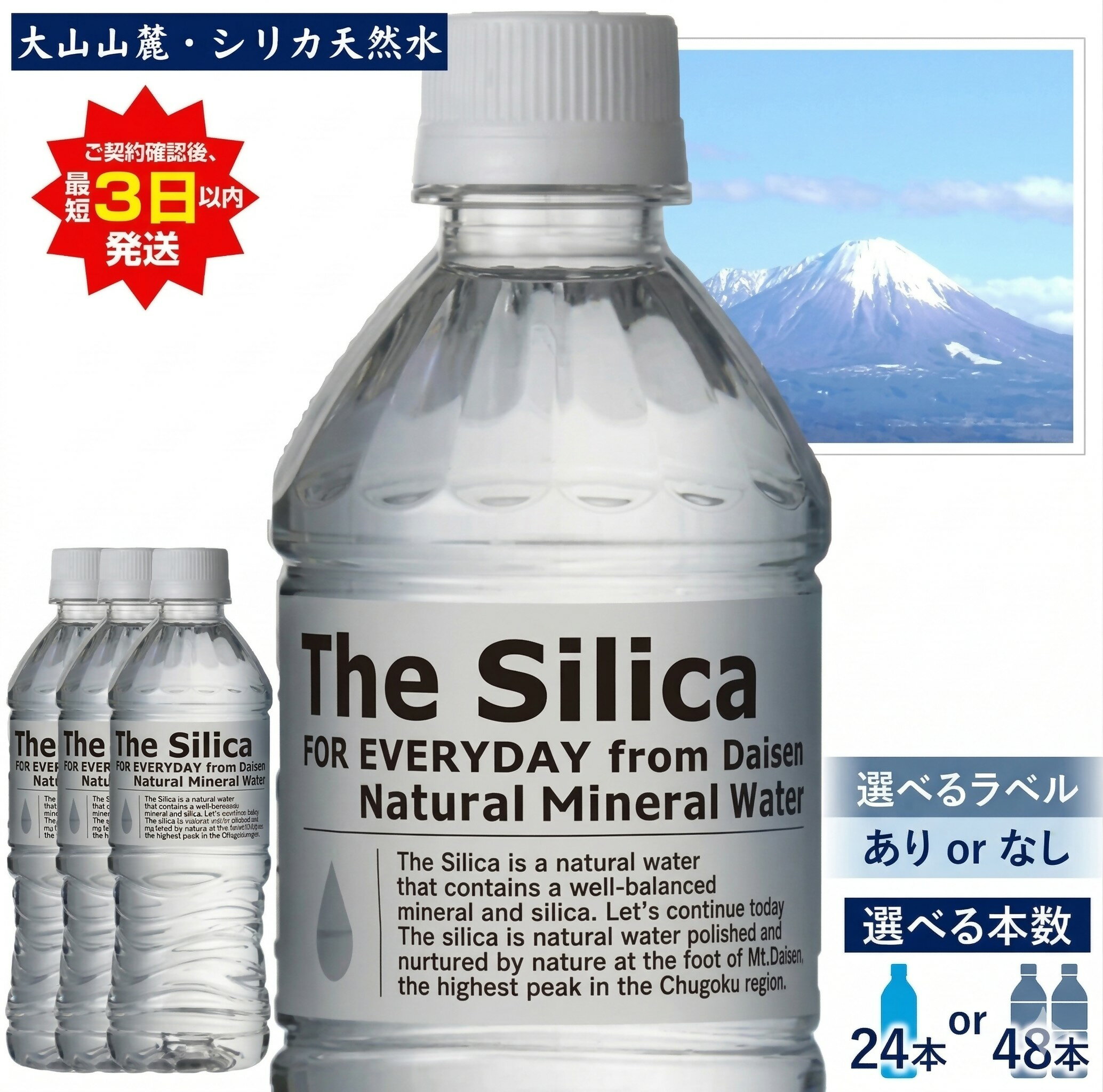 【ふるさと納税】 選べる本数！選べるラベル有無！ シリカ水 The Silica ザ・シリカ 水 軟水【500ml×24本 or 48本】 ナチュラル ミネラルウォーター 鳥取県 米子市 【PFOS PFOA PFAS 検査済】 ラベルレス
