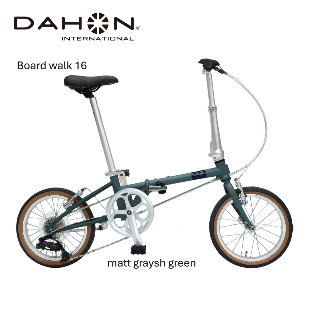 DAHON 折りたたみ自転車 Boardwalk【Matt Grayish Green マットグレイッシュグリーン】16インチ コンパクト SHIMANO7段変速 軽量　武田産業｜ 通勤 通学_イメー