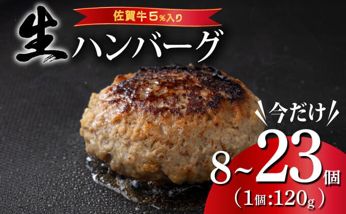 《数量限定》選べる個数 23個 8個 佐賀牛ハンバーグ120g ふっくらジューシー！