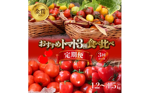 
										
										【個数限定】おすすめトマト3種 食べ比べ 1.2～1.5kg 3回定期便 長田農園しかできない夢の共演 野菜ソムリエサミット 金賞 受賞 長田農園 産地直送 トマト とまと 野菜 やさい フルーツ サラダ 濃厚 甘い ご褒美 プレゼント 美容 健康 リピート多数 人気 高評価 数量限定 碧南市 H004-138
									