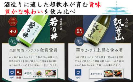 日本酒飲み比べ 飯豊の地酒セット 大吟醸 「飯豊山」、特別純米酒 「若乃井」 - 720ml×2本 長期低温貯蔵 お酒 日本酒 お取り寄せ 晩酌 酒蔵 若乃井酒造 山形県 飯豊町