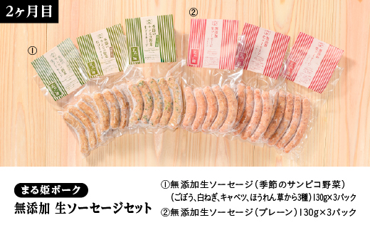 定期便【5ヶ月】まる姫ポーク おすすめセット(精肉セット 生ソーセージセット 焼肉セット ホルモンセット しゃぶしゃぶセット)