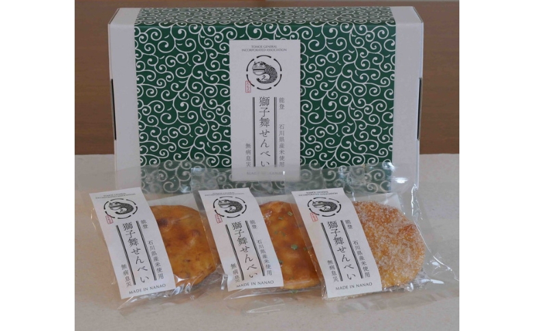 獅子舞せんべい (定番３種セット６枚入り)×２箱