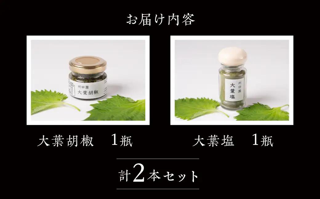 【豊橋産大葉使用】大葉調味料セット ≪香り広がる 大葉塩≫≪爽やかな辛味 大葉胡椒≫ スパイス しお コショウ