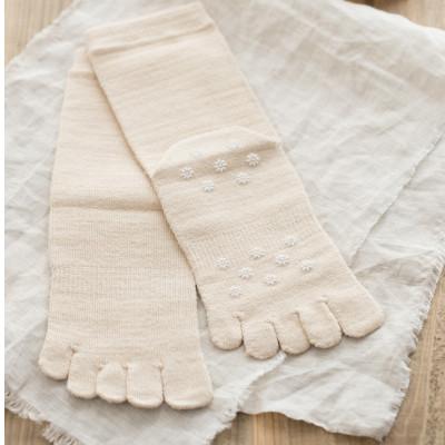 ふるさと納税 海陽町 【婦人サイズ22〜24cm/クルー丈/ベージュ】五本指肌シルクソックス3足セット〈すべり止め有〉 |  | 01
