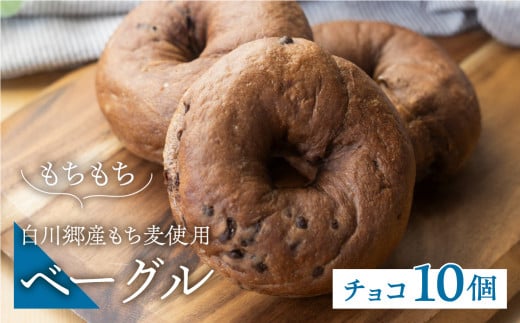 白川郷産 もち麦使用 ベーグル（チョコ）10個セット 14000円 [S785]