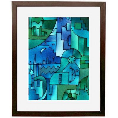 ふるさと納税 綾部市 ＼京都・綾部の癒やし系作家/【絵画】　ピアノ弾きの夜　額装サイズ526mmx412mm