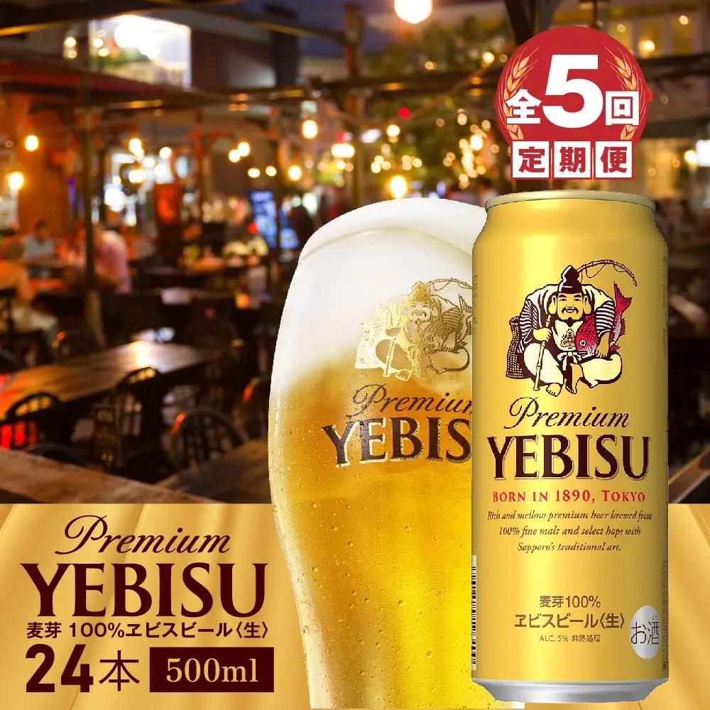 『定期便：全5回』ヱビスビール500ml×24本【300070223905】