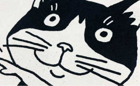 キャンパス地トートバッグ「ヒーロー猫」《糸島》【のび工房】【いとしまごころ】[ADZ011] 猫の七宝焼きで大人気！「のび工房」のトートバッグ