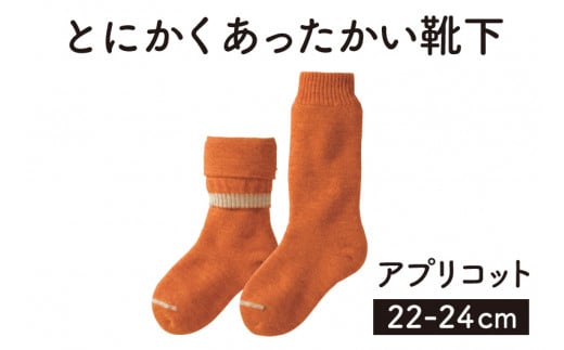 「とにかくあったかい靴下 女性用（22～24cm）」【アプリコット】くつ下 くつした 室内用靴下 レディース 保温 保湿 山忠