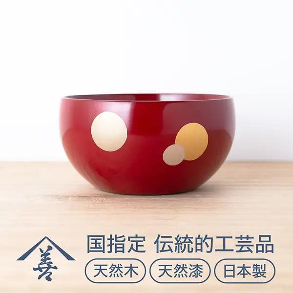 小鉢 水玉 朱 川連漆器 小鉢 食器 おしゃれ 和食器 モダン 和 日本製 木製 漆器 漆器 【佐藤善六漆器店】[L9201]