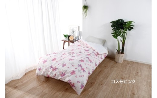 【G0581】三河産　綿100％　120本ガーゼ肌掛けふとんカバー：配送情報備考　コスモピンク