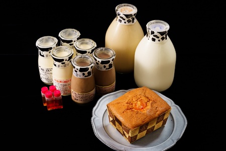 大木乳業【プリン3種＆土肥びわパウンドケーキ＆牛乳＆コーヒー牛乳】セット