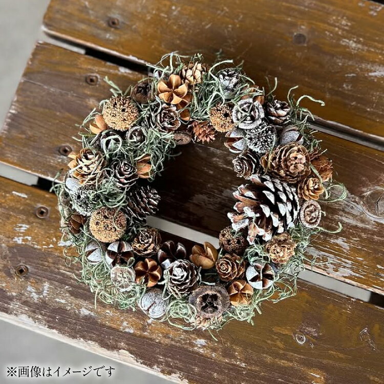 【ふるさと納税】クリスマス 飾り 12月より順次発送 クリスマスリース セミドライ 約25cm [ミドリブ 長崎県 東彼杵町 hs42bag220020] 花 インテリア フラワーリース 玄関