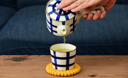 【波佐見焼】焦がし呉須 急須 1柄 そば猪口 2柄 計3個セット【natural69】[QA140]